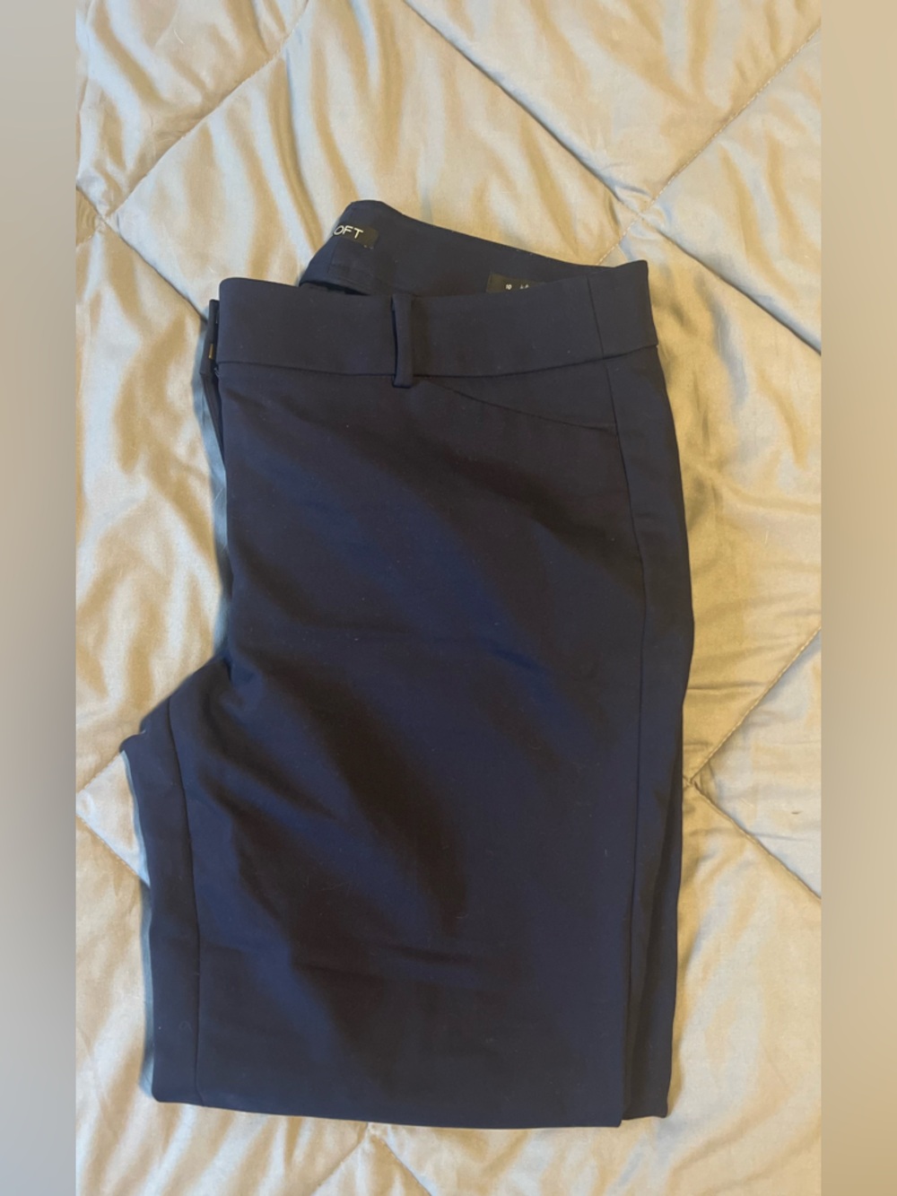 LOFT women Julie Skinny Pants Size 10 Navy Work Office Ankle